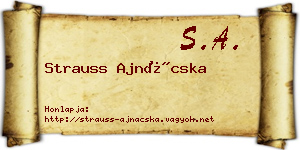 Strauss Ajnácska névjegykártya